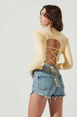 Avila Ribbed Knit Strappy Back Sweater