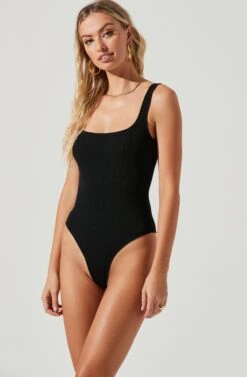 Elmira Cutout Cross Strap Bodysuit 16 Elmira Cutout Cross Strap Bodysuit -Astr The Label Shop ACT17053 BLACK 5