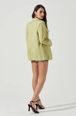 Rio Oversized Linen Blazer -Astr The Label Shop ACT17090 CELERY 4