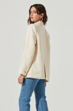 Rio Oversized Linen Blazer -Astr The Label Shop ACT17090 CREAM 4