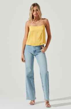 Rosemont Square Neck Backless Cami -Astr The Label Shop ACT17103 BRIGHTYELLOW 3