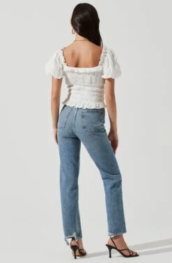 Anza Smocked Puff Sleeve Top -Astr The Label Shop ACT17148 WHITE 1231