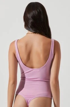 Highgrove Ruched Front Cutout Bodysuit -Astr The Label Shop ACT17183 PINK 1209