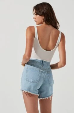 Highgrove Ruched Front Cutout Bodysuit -Astr The Label Shop ACT17183 WHITE 1505