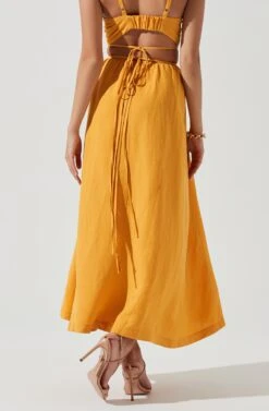 Divine Tie Waist Maxi Skirt -Astr The Label Shop ACT17191 MARIGOLD 0271