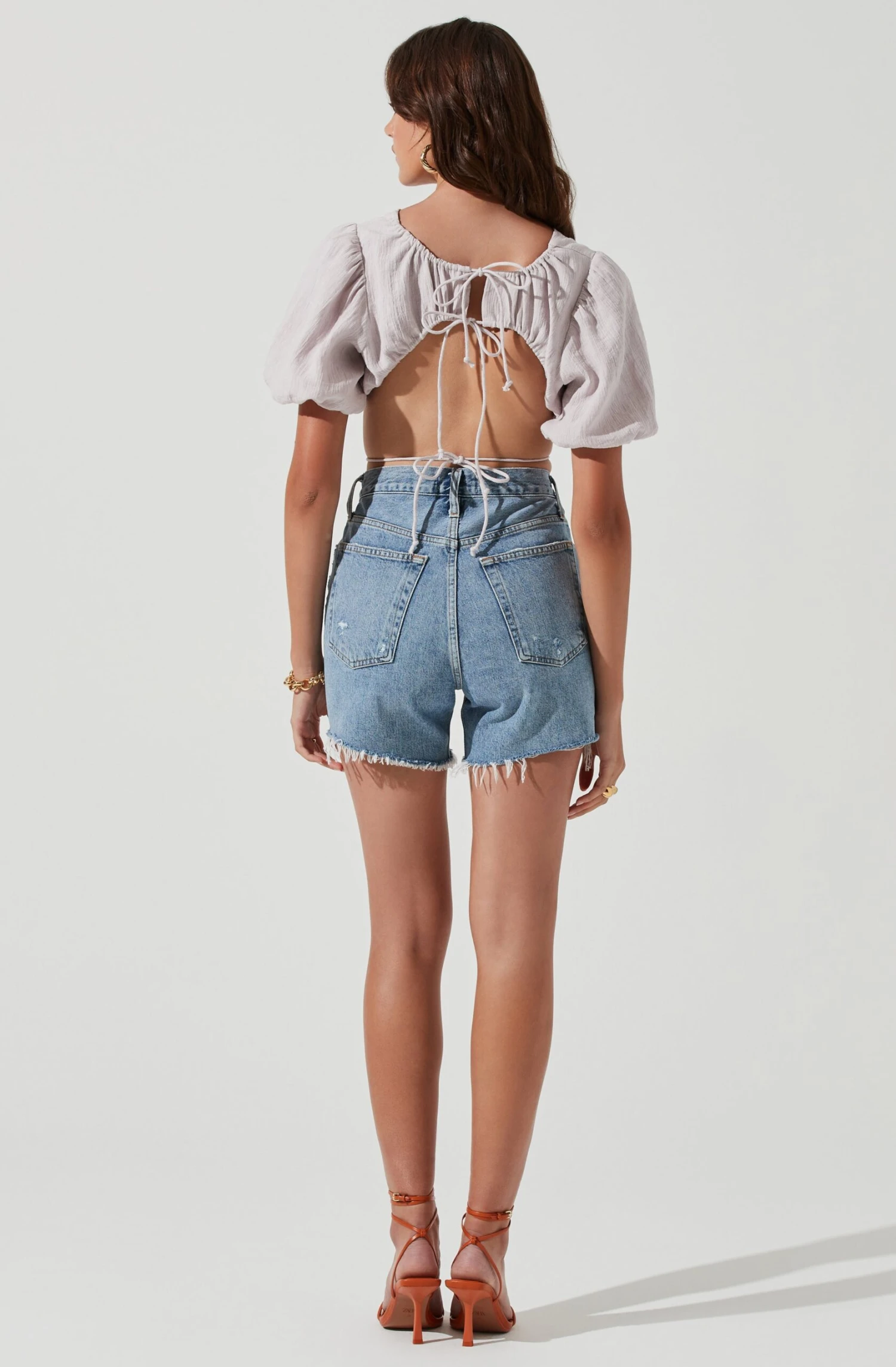 Simona Open Back Puff Sleeve Crop Top 11 Simona Open Back Puff Sleeve Crop Top - Image 9