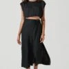 Riva Tie Waist Midi Skirt -Astr The Label Shop ACT17218 BLACK 1127
