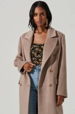 Morana Double Breasted Duster Coat -Astr The Label Shop ACT17315B TAUPE 3