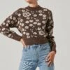 Saira Floral Sweater -Astr The Label Shop ACT17330 BROWNCREAMFLORAL 11391