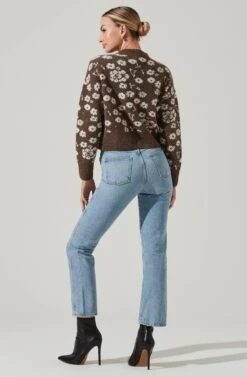 Saira Floral Sweater -Astr The Label Shop ACT17330 BROWNCREAMFLORAL 11481