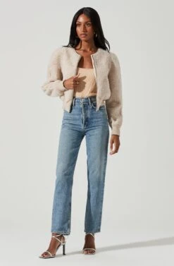 Stacy Faux Fur Jacket -Astr The Label Shop ACT17335 IVORY 0970