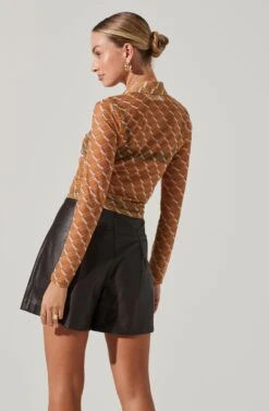 Wilma Faux Leather Shorts -Astr The Label Shop ACT17338M MUSTARDCREAMGEO 4 43d8f3fb 6252 42aa bac6 5d8b468d2c43