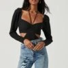 Dionne Cutout Halter Bodysuit -Astr The Label Shop ACT17340 BLACK 1048