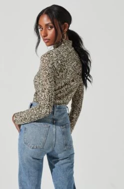 Zazie Choker Neck Long Sleeve Top 13 Zazie Choker Neck Long Sleeve Top -Astr The Label Shop ACT17345 OLIVECREAMCOMBO 0991 6