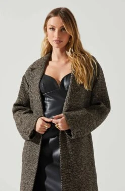 Rhodes Herringbone Tie Waist Coat -Astr The Label Shop ACT17355B BLACKBROWNMULTI 4