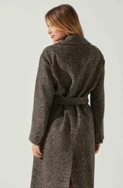 Rhodes Herringbone Tie Waist Coat -Astr The Label Shop ACT17355B BLACKBROWNMULTI 5