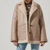 Francine Faux Leather Shearling Jacket -Astr The Label Shop ACT17356 TAUPE 11641