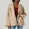Willow Faux Shearling Coat -Astr The Label Shop ACT17357 NATURAL 3