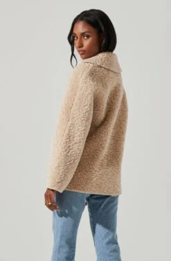 Willow Faux Shearling Coat -Astr The Label Shop ACT17357 NATURAL 5