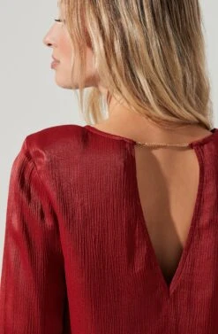 Petra Satin Chain Link Top -Astr The Label Shop ACT17380 BERRY 1930