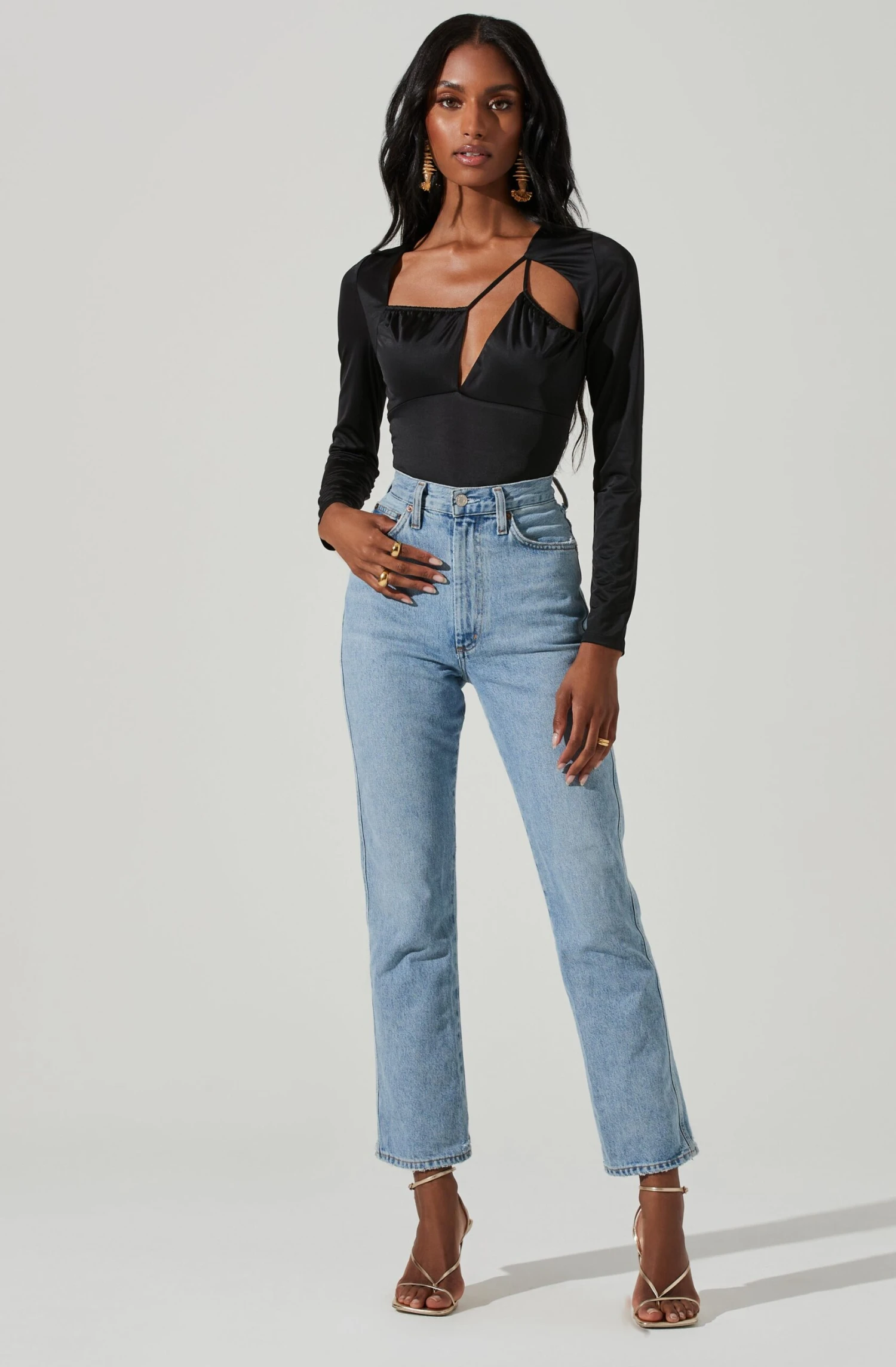 Lauren Satin Cutout Long Sleeve Bodysuit 4 Lauren Satin Cutout Long Sleeve Bodysuit - Image 2