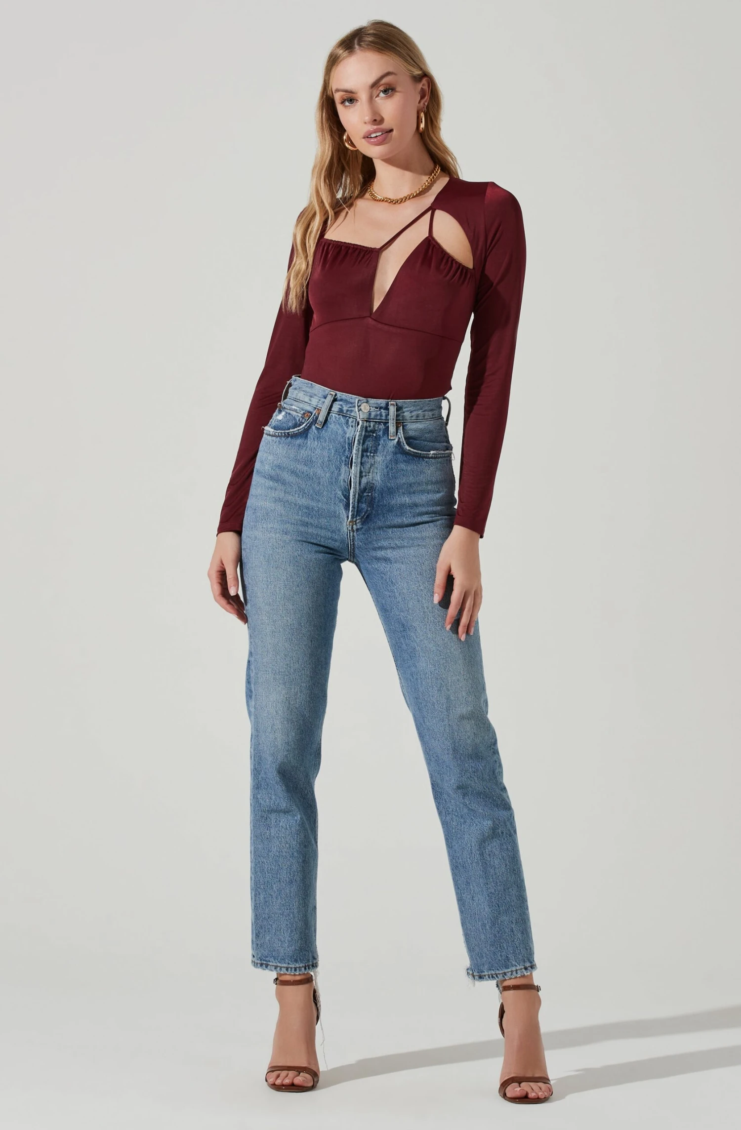 Lauren Satin Cutout Long Sleeve Bodysuit 10 Lauren Satin Cutout Long Sleeve Bodysuit - Image 8