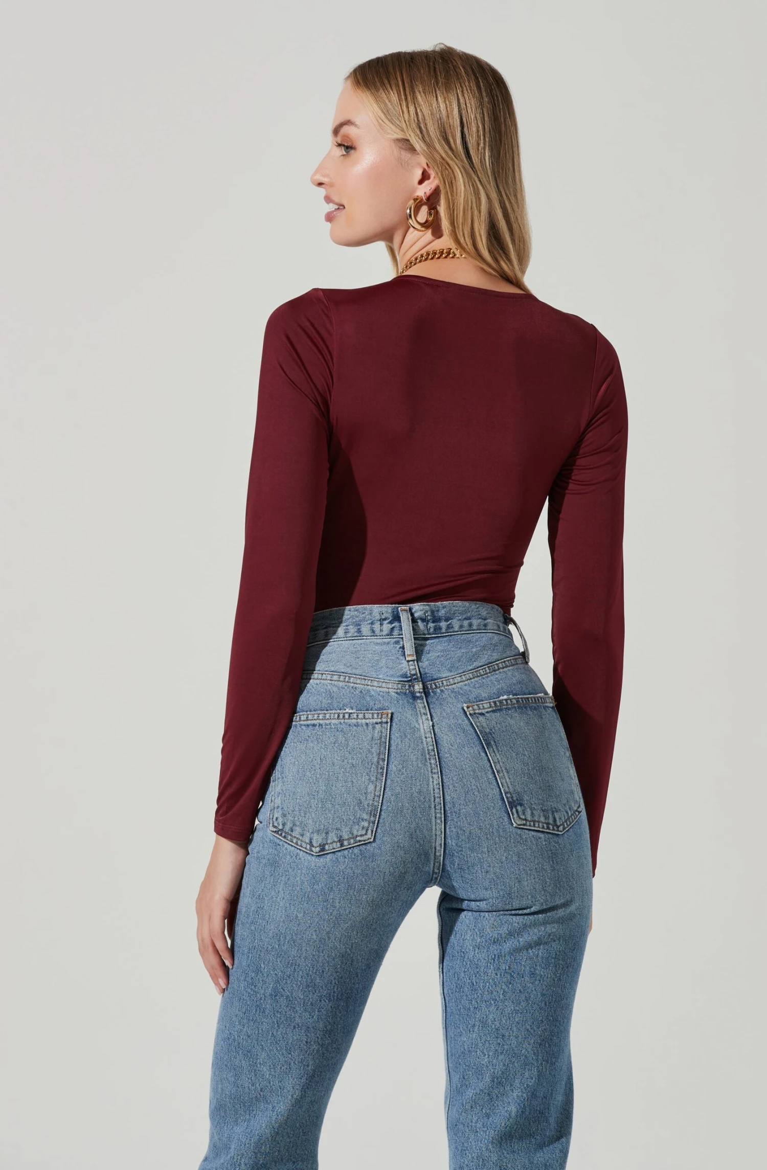 Lauren Satin Cutout Long Sleeve Bodysuit 14 Lauren Satin Cutout Long Sleeve Bodysuit - Image 12