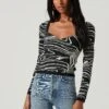 Sadie Marble Swirl Sweater 2 Sadie Marble Swirl Sweater -Astr The Label Shop ACT17409 BLACKCREAMSWIRL 0350