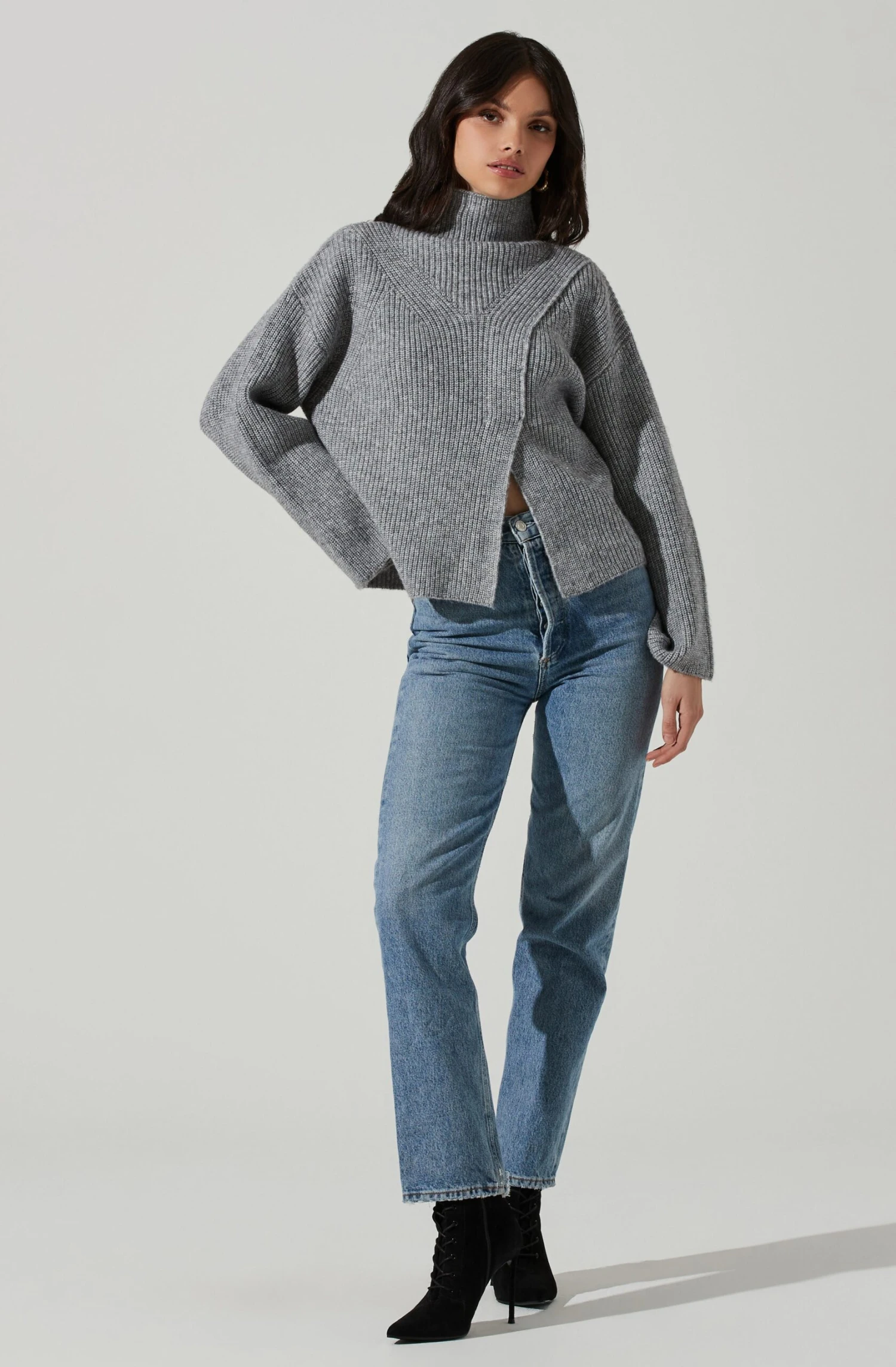Wren Mock Neck Wrap Front Sweater 4 Wren Mock Neck Wrap Front Sweater - Image 2