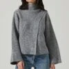 Wren Mock Neck Wrap Front Sweater -Astr The Label Shop ACT17414 GREY 3