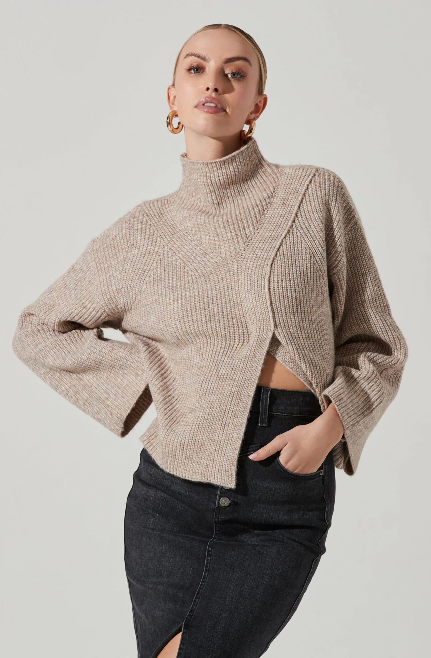 Wren Mock Neck Wrap Front Sweater 9 Wren Mock Neck Wrap Front Sweater - Image 7