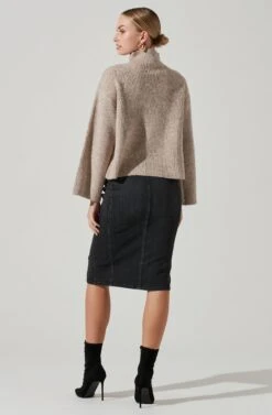 Wren Mock Neck Wrap Front Sweater 22 Wren Mock Neck Wrap Front Sweater -Astr The Label Shop ACT17414 TAUPE 5