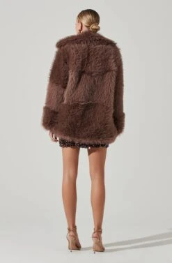 Hadley Faux Fur Coat -Astr The Label Shop ACT17441 MOCHAMAUVE 6