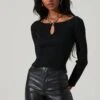 Philippa Chain Strap Sweater -Astr The Label Shop ACT17457 BLACK 4