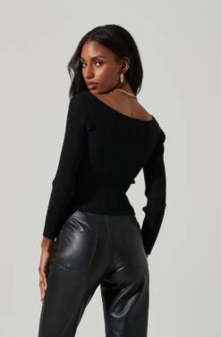 Philippa Chain Strap Sweater -Astr The Label Shop ACT17457 BLACK 5