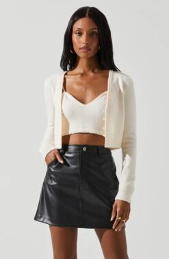 Melissa Pearl Embellished Cardigan Sweater -Astr The Label Shop ACT17475P CREAM 2