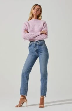 Mariana Reversible Cable Knit Wrap Sweater 23 Mariana Reversible Cable Knit Wrap Sweater -Astr The Label Shop ACT17476 LIGHTPINK 2