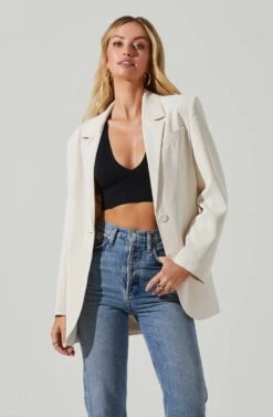 Laudine Oversized Blazer -Astr The Label Shop ACT17526 OFFWHITE 3