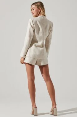 Ayra Front Button Blazer -Astr The Label Shop ACT17557 ECRU 5