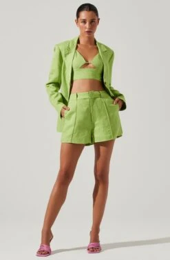 Ayra Front Button Blazer -Astr The Label Shop ACT17557 KIWI 1