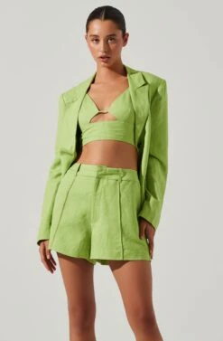 Ayra Front Button Blazer -Astr The Label Shop ACT17557 KIWI 2