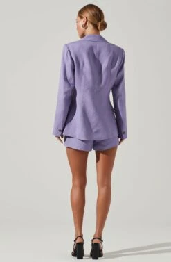 Ayra Front Button Blazer -Astr The Label Shop ACT17557 LAVENDER 4