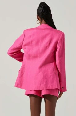 Ayra Front Button Blazer -Astr The Label Shop ACT17557 PINK 2