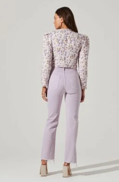 Brea Floral Quilted Cropped Puff Sleeve Jacket 11 Brea Floral Quilted Cropped Puff Sleeve Jacket -Astr The Label Shop ACT17697 LILACCORALMULTI 1 6