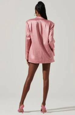 Kimia Satin Oversized Blazer -Astr The Label Shop ACT17722 PINK 5