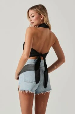 Kerensa Asymmetrical Halter Top -Astr The Label Shop ACT17768 BLACK 5