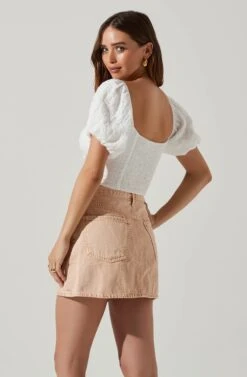 Amadia Puff Sleeve Crop Top -Astr The Label Shop ACT17781 WHITE 4
