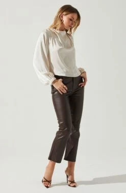 Veronica Satin Cutout Top 17 Veronica Satin Cutout Top -Astr The Label Shop ACT17833S CHAMPAGNE 2