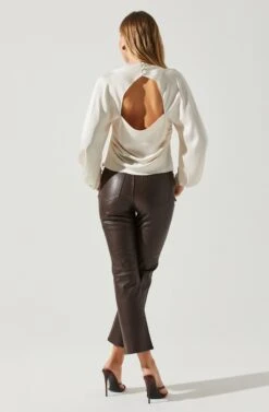 Veronica Satin Cutout Top 18 Veronica Satin Cutout Top -Astr The Label Shop ACT17833S CHAMPAGNE 6