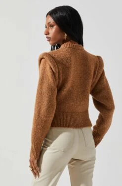 Luciana Shoulder Detail Sweater -Astr The Label Shop ACT17841 CAMEL 5